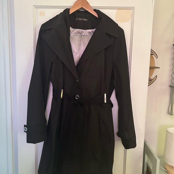 Calvin Klein Women's Black Trench Coat - Picture 5 of 13
